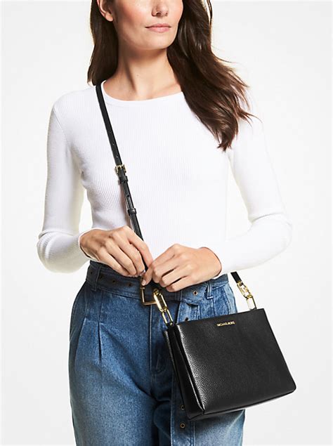 michael kors pebble leather phone crossbody|Michael Kors trisha medium crossbody.